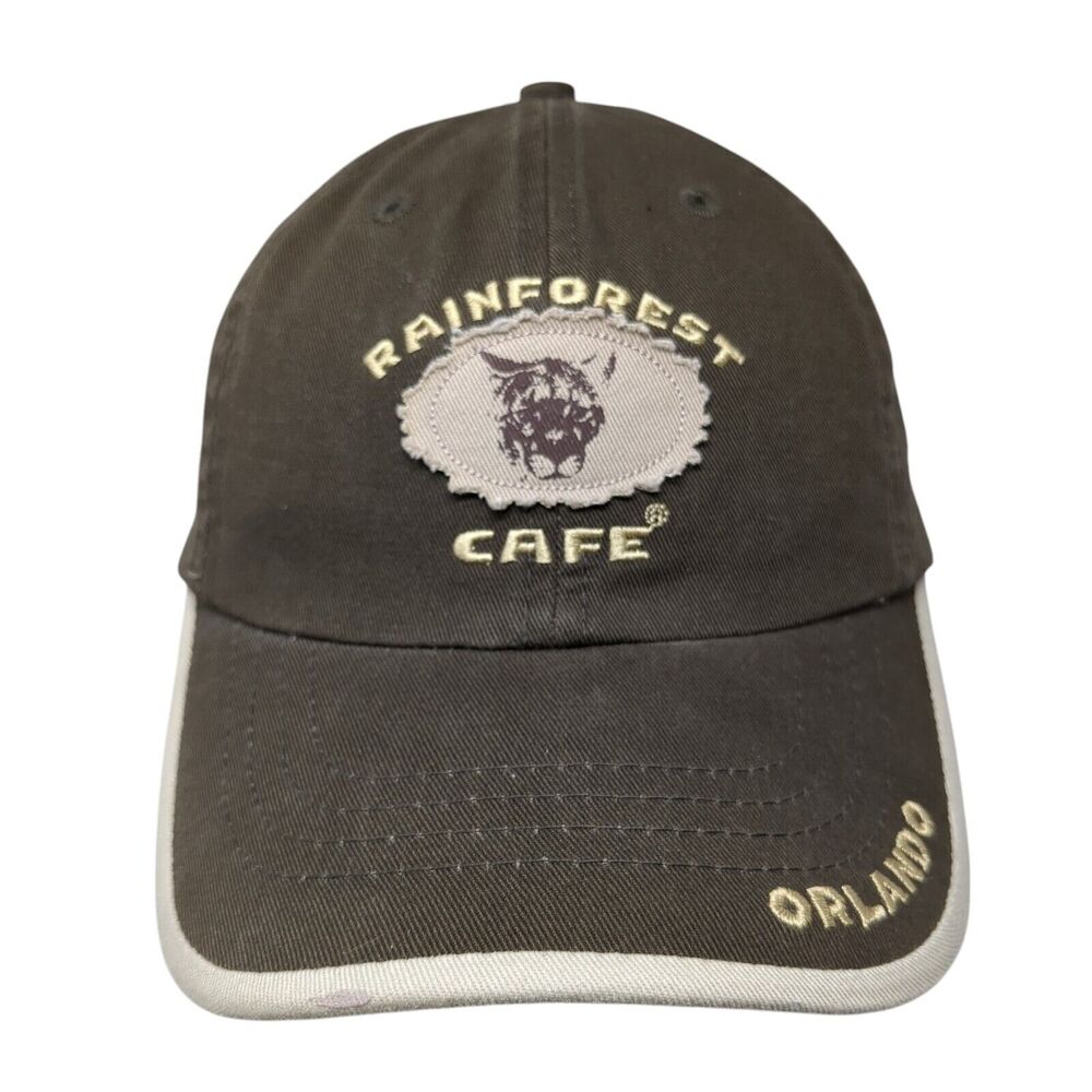 Rainforest Cafe Orlando Slideback Hat Brown One Size Adjustable Embroidered